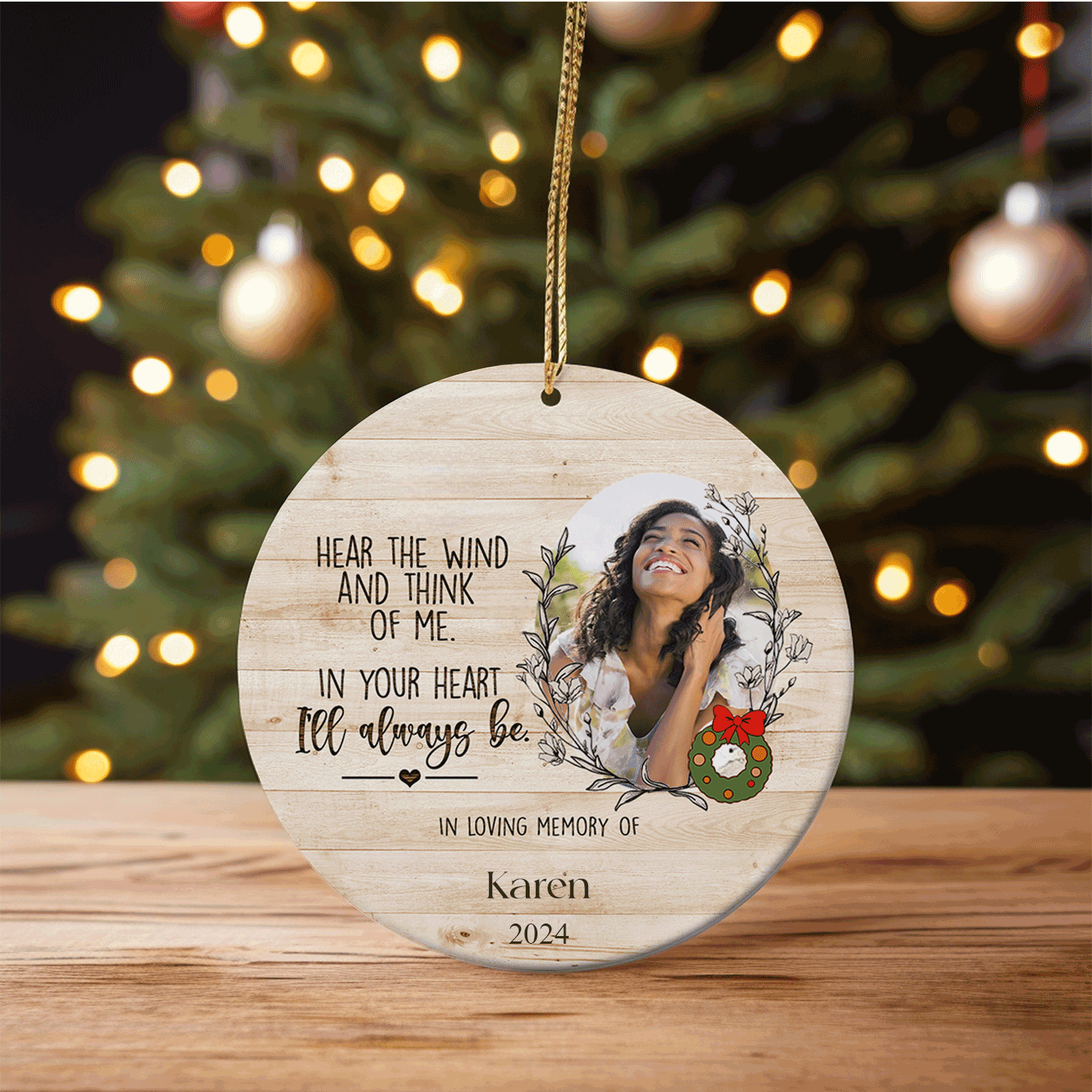 Hear the Wind and Think of Me | Heartfelt Christmas  Remembrance | Ceramic Ornament
